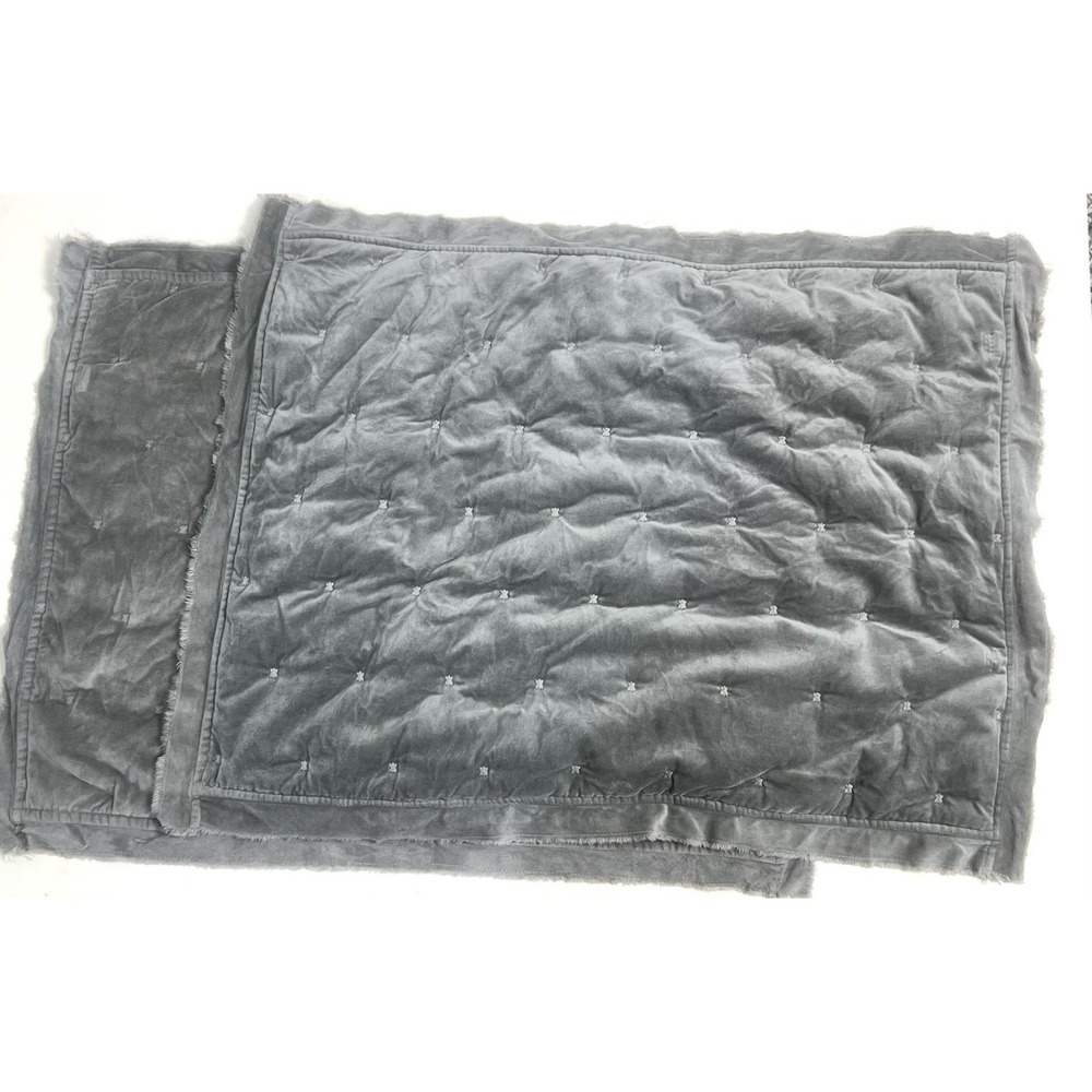 Pottery Barn Gray Quilted Pillow Shams